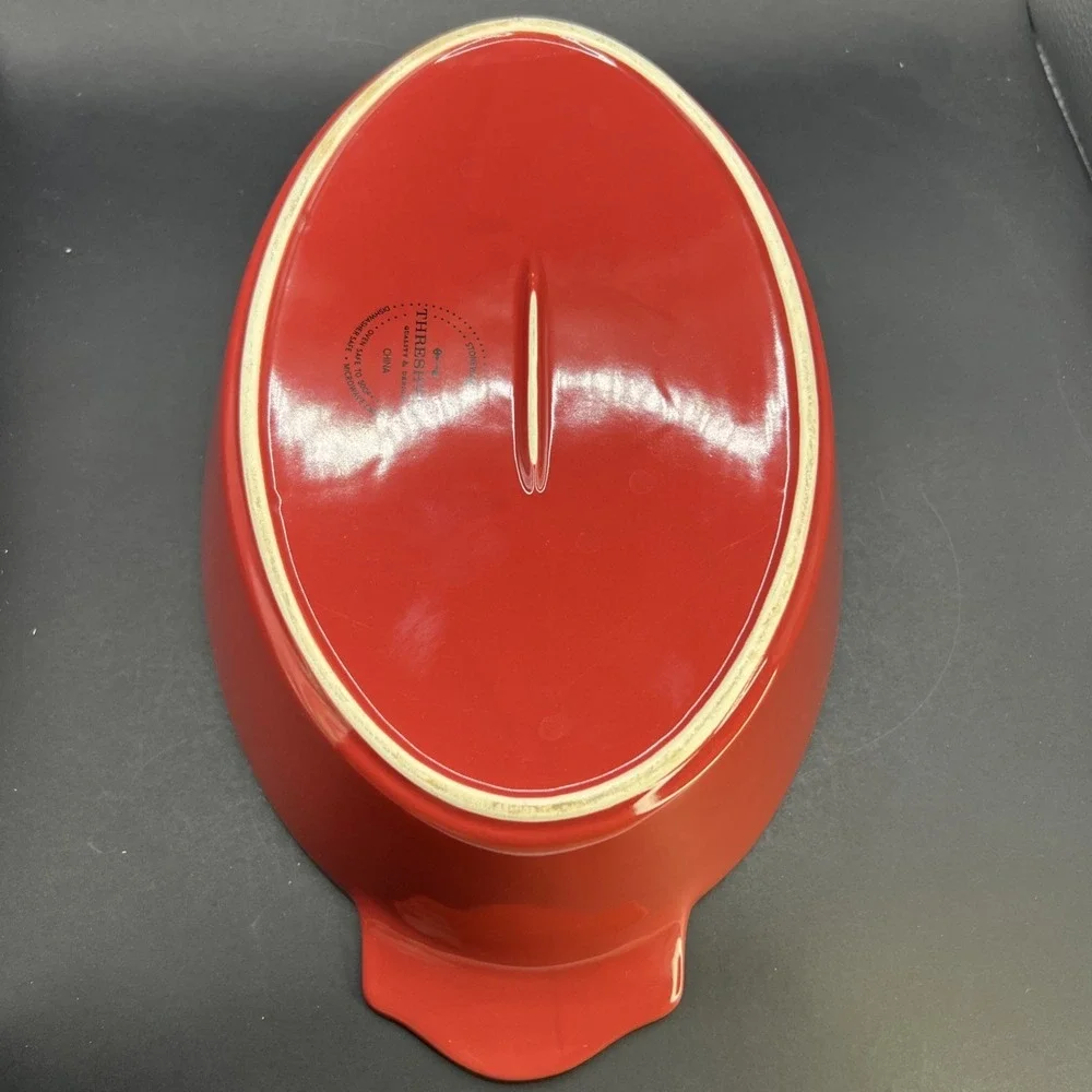Threshold Baking Dish Oval Stoneware 2.5qt Casserole Oven Dishwasher Brick Red